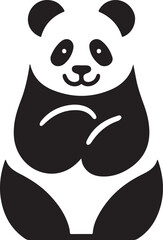 Minimalist Black and White Panda Illustration for Designers