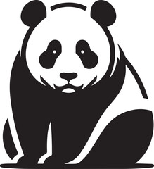 Minimalist Black and White Panda Illustration for Designers