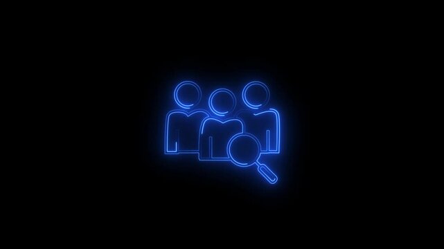 Futuristic Neon Protest Icon &ndash; Crowd March Animation, Glowing Line Art Protesters, Digital Activism Loop, Neon Marching People, Abstract Protest Movement, Loopable Political Crowd Animation.