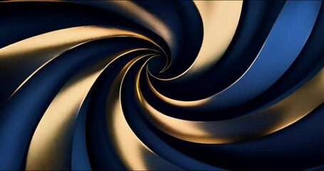 Elegant Spiral Design. Dark Blue and Gold Metallic Abstract Texture - Powered by Adobe