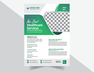 Medical Healthcare Flyer Design Template, Health medical flyer, Healthcare cover a4 template, Corporate healthcare and medical flyer or poster design layout