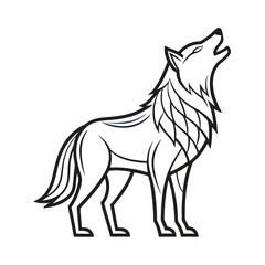 Wolf Line Art Vector