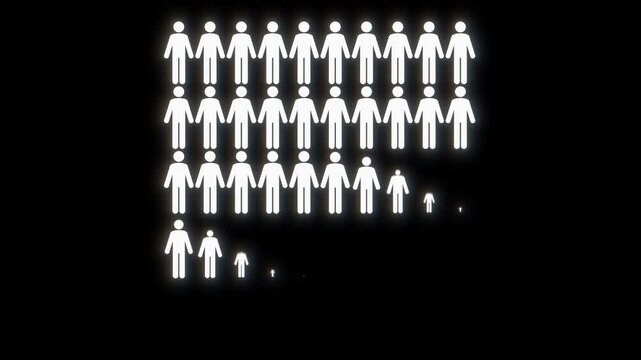 50% People Infographic Animation in 4K | Fifty Percent Population Chart with Green Screen | 50 Percent Demographic Data Visualization | Animated Male-Female Ratio Graph | 50% Man Icon Progress