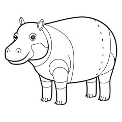 Hippopotamus Line Art Vector