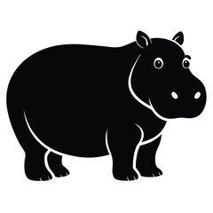Hippopotamus Silhouette Vector
