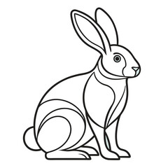 Rabbit Line Art Vector