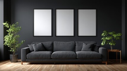 Sofa plants and frames indoors