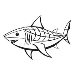Shark Line Art Vector