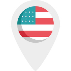 Obraz premium Flat Vector Design of USA Flag Pin