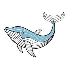 Whale Line Art Vector	
