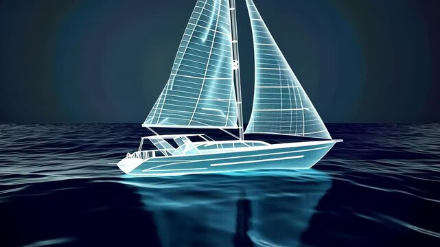Abstract sailing vessel, translucent design