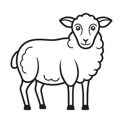 Sheep Line Art Vector	
