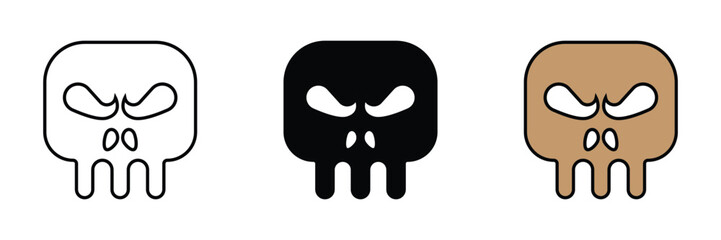 Skull design icon on white background. Skull illustration icon
