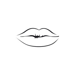 Simple Vector Graphic Depicting Sensual Female Lips