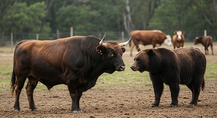Bull and Bear Encounter: A Moment of Unexpected Harmony