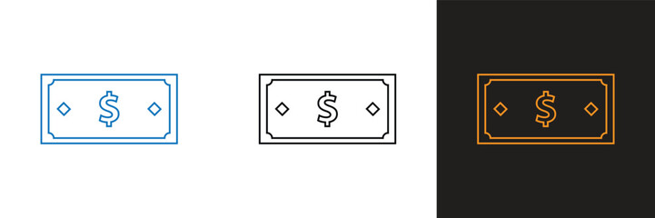 Paper dollar currency design icon on white background. Paper dollar currency illustration icon