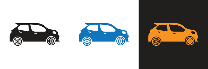 Car design icon from the side with white background. Car illustration icon