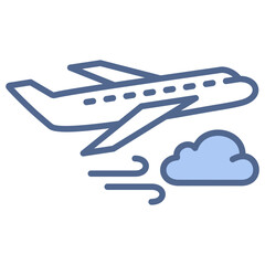 Airplane Blue Icon