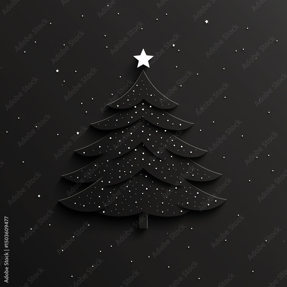 Poster minimalist vector christmas card with clean design and text space