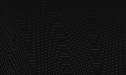 Obraz premium Abstract black background with wavy lines. The background features a sleek. Wavy lines background. Abstract stripes texture. Warped and curved lines wallpaper. 
