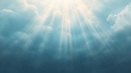 Fototapeta premium Heavenly Light Rays Breaking Clouds.