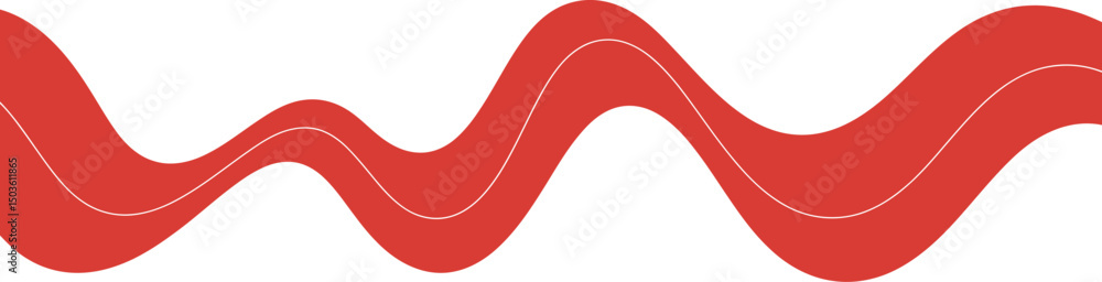 Poster abstract red wavy line design with minimalist style for graphic backgrounds and creative projects