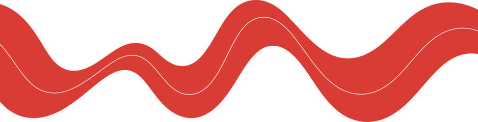 Abstract red wavy line design with minimalist style for graphic backgrounds and creative projects