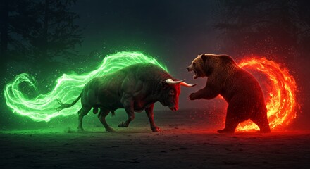 Bull vs Bear: A Fiery Stock Market Showdown
