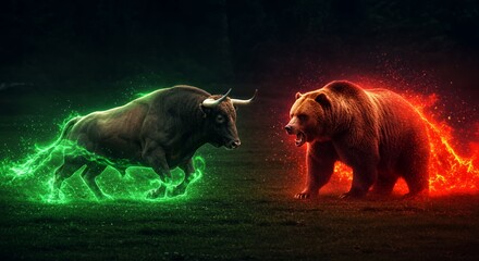 Bull vs Bear: A Fiery Stock Market Showdown