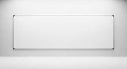 Blank Rectangular Canvas on White Wall Minimalist Art Mockup