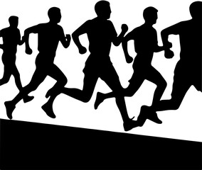 runners silhouettes vector