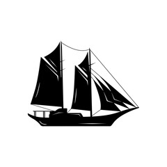 classic sailboat silhouette illustration