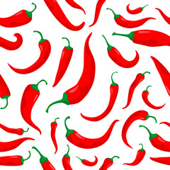 red chili pepper seamless pattern