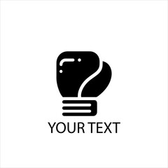 Raised Boxing Glove Vector – Single Punching Glove Fist Up Isolated on White Background Symbol of Strength and Fight