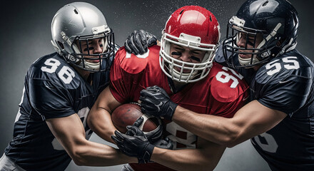 American Football Player Tackled