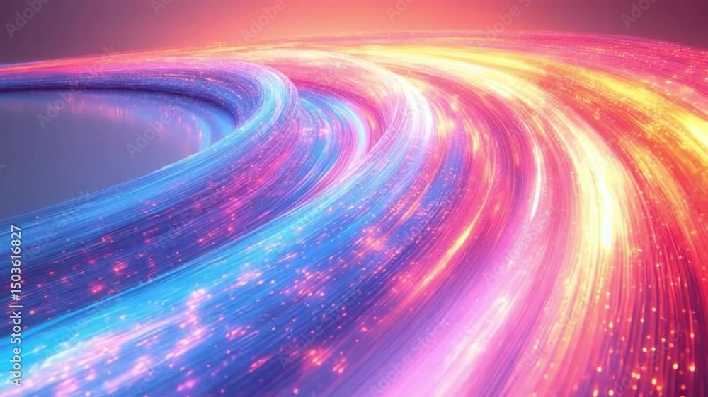 Aufkleber Warp Speed: Capturing a sense of motion and the flow of data through fiber optic cables with an abstract and futuristic visual. Showcasing high-speed connections, energy pathways.