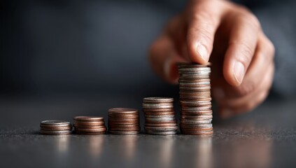 Stacks of coins investment and financial growth