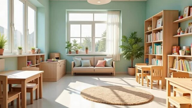 Bright Minimalist Living Room with Large Window