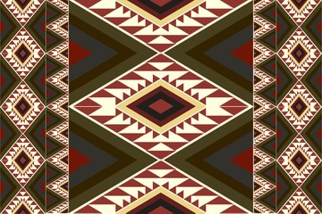 Native pattern american tribal indian ornament pattern geometric ethnic textile pattern navajo mexican fabric seamless Vector decoration fashion