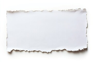 Fototapeta premium Blank piece of torn paper on white background.