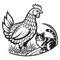 Fototapeta premium hen and chicken