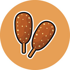 Vector illustration of a Korean food in the form of a hot dog