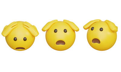 Surprised Emoji with hand on face 3D Icon