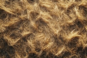 Obraz premium Close-up of dry golden brown grass carpet covering the ground creating a textured natural pattern