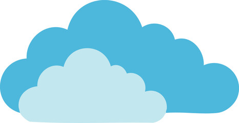 cloud blue flat on white background