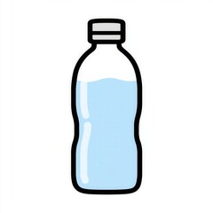 Eco-Friendly Disposable Water Bottle: On-the-Go Hydration & Minimalist Design Illustration