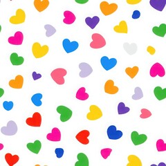 Colorful Hearts Background Design: Whimsical Art and Playful Wallpaper for Valentine Theme and Spring Vibes