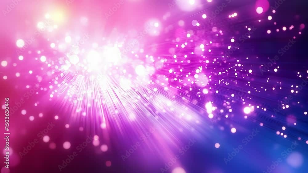 Aufkleber enchanting light burst video background with bokeh effect and shimmering particles