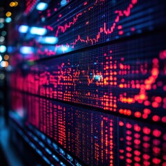 Obraz premium Stock Market Data Display: Dynamic Visualizations of Financial Trends