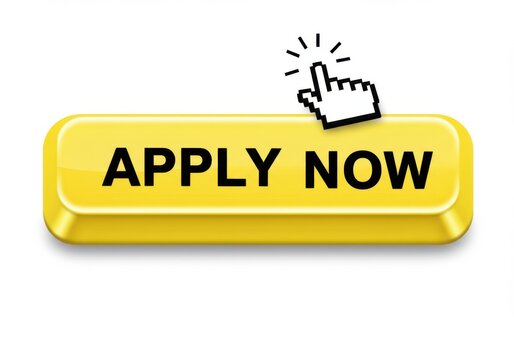 A yellow apply now button with a hand cursor clicking on it in the image